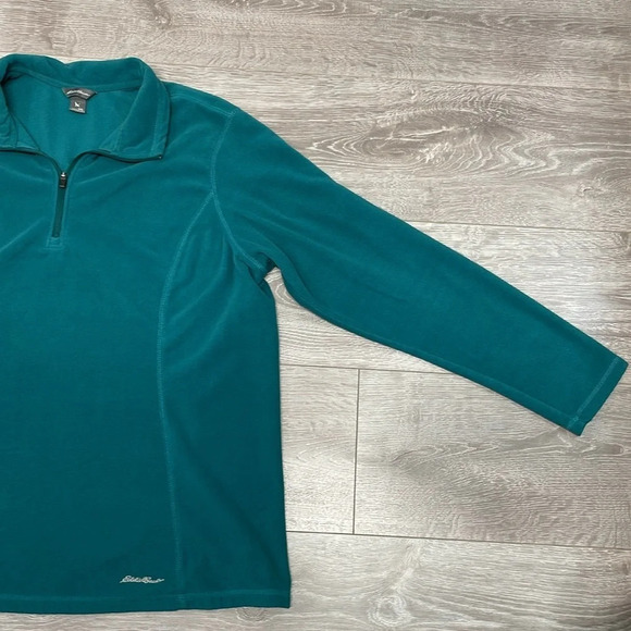 Eddie Bauer Quarter Zip Fleece Pullover Green 2XL - Picture 4 of 15
